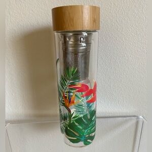 Apana Tropical Glass Infuser Bottle with Bamboo Lid